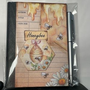 Mini Composition Book/Honeybee theme includes ephemera and silver pen